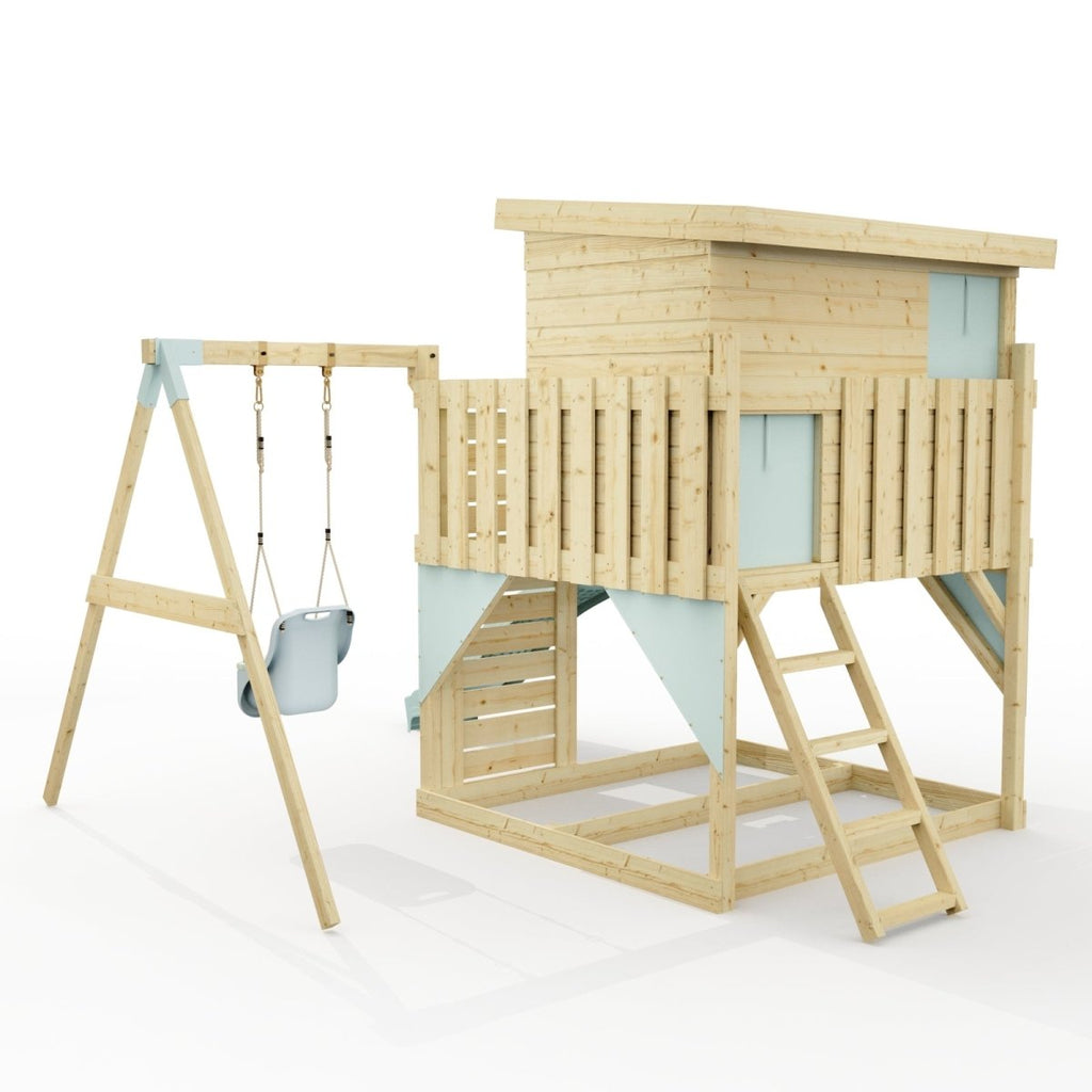 PolarPlay Climbing Platform and Playhouse with Single Swing - Tjorven
