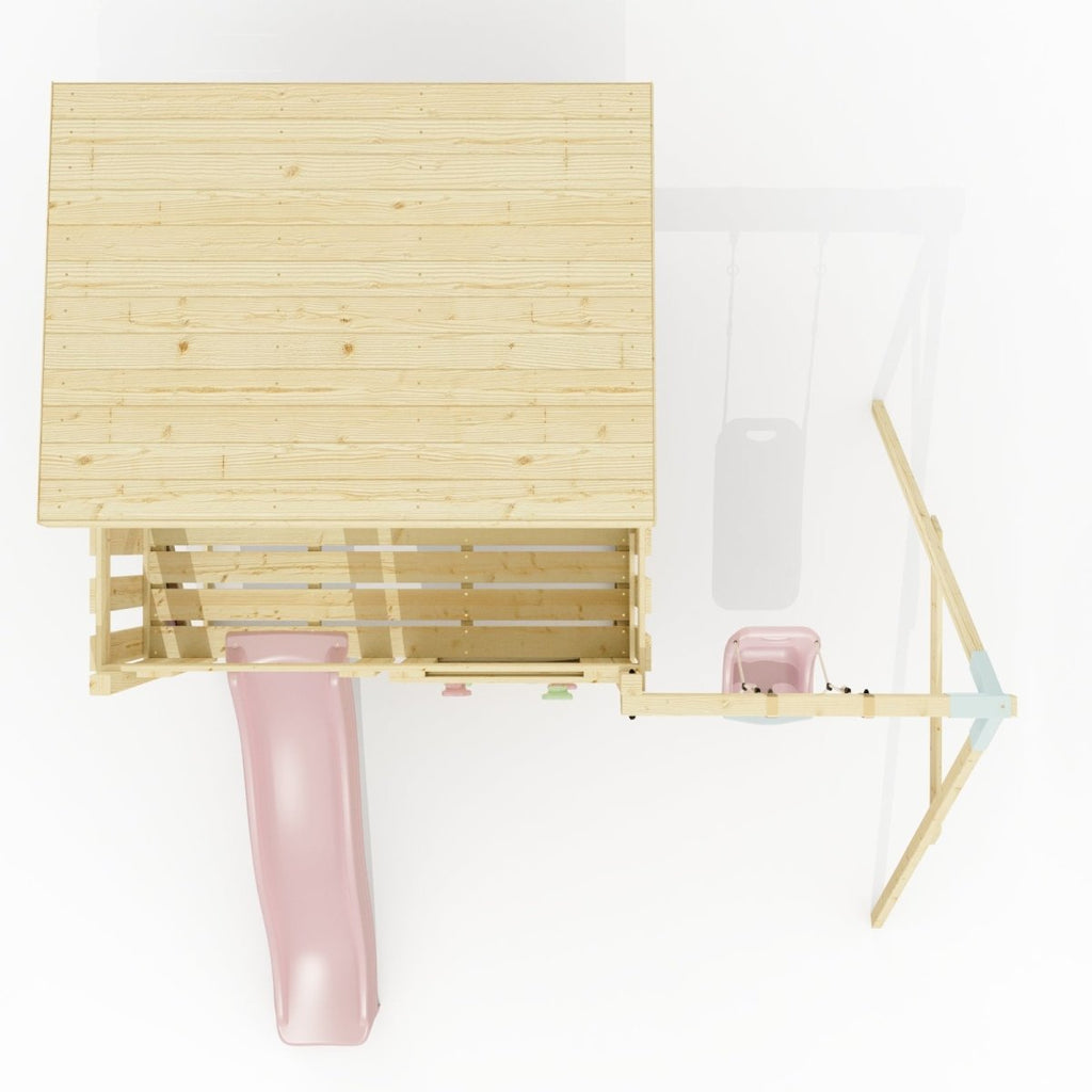 PolarPlay Climbing Platform and Playhouse with Single Swing - Tjorven