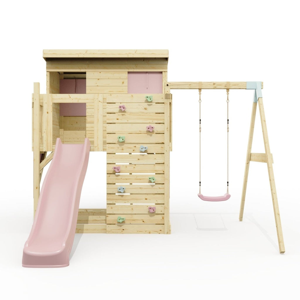 PolarPlay Climbing Platform and Playhouse with Single Swing - Tjorven
