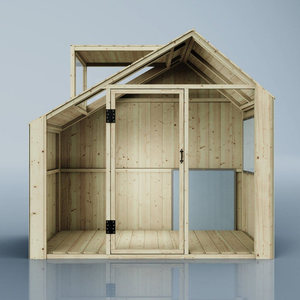 PolarPlay Kids Scandinavian Style Wooden Playhouse - Asta Mist