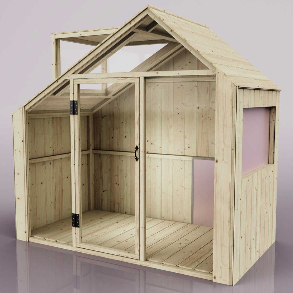PolarPlay Kids Scandinavian Style Wooden Playhouse - Asta Rose