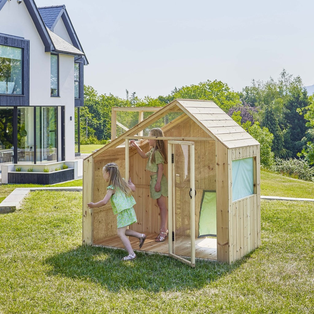 PolarPlay Kids Scandinavian Style Wooden Playhouse - Asta Sage