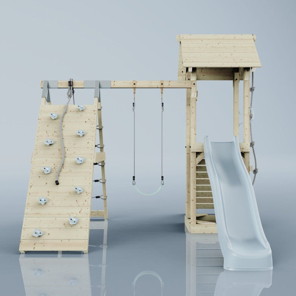PolarPlay Tower Kids Wooden Climbing Frame - Climb & Swing Tyra Mist