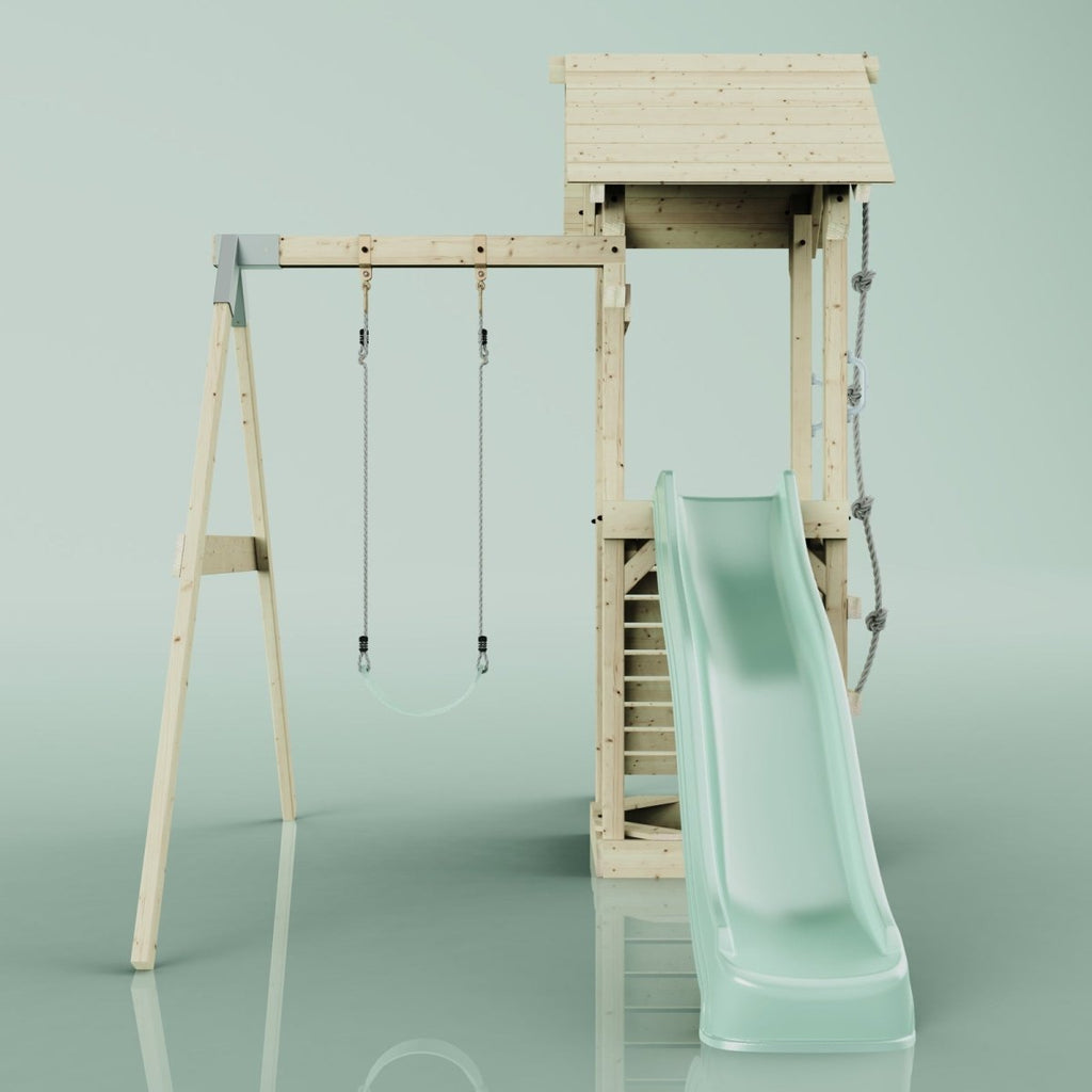 PolarPlay Tower Kids Wooden Climbing Frame - Swing Destin Sage