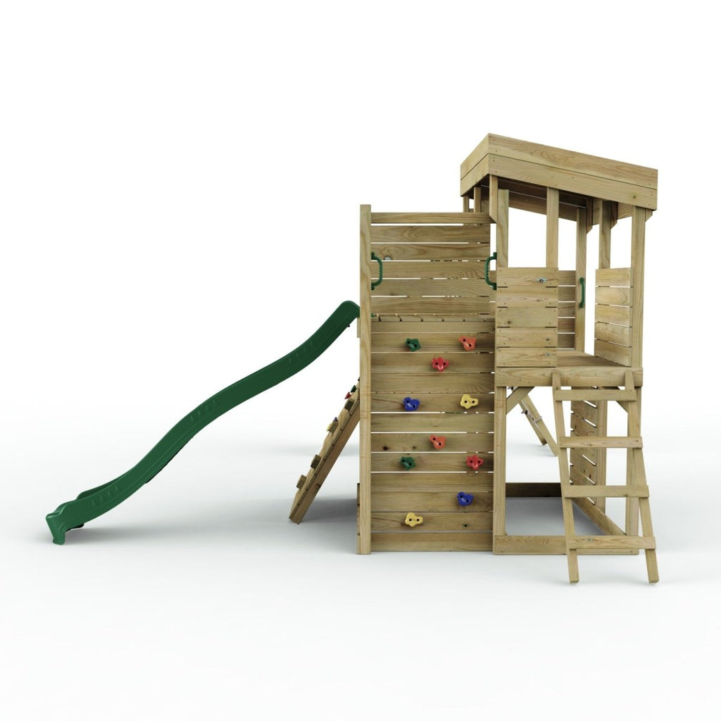ClassicPlay Sentinel XL Lookout Tower with 3 Decks, Double Swing, Climbing Wall and Slide