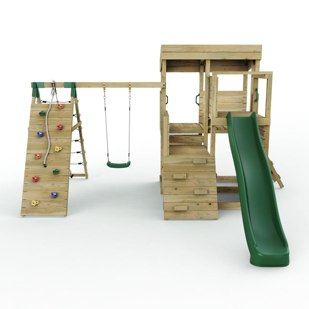 ClassicPlay Sentinel XL Lookout Tower with 3 Decks, Single Swing, Climbing Wall and Slide