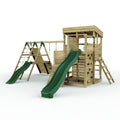 ClassicPlay Sentinel XL Lookout Tower with 3 Decks, Single Swing, Monkey Bars, Climbing Wall and Slides