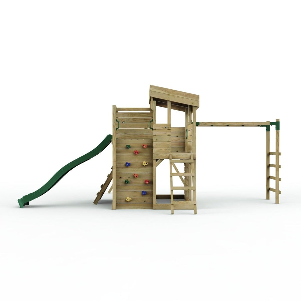 ClassicPlay Sentinel XL Lookout Tower with 3 Decks, Single Swing, Monkey Bars and Slide