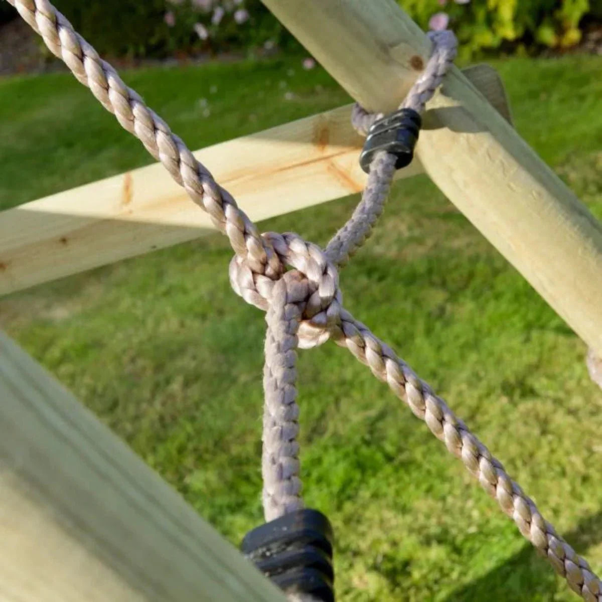 Rebo Double Swing Set with Climbing Wall - Sage Purple