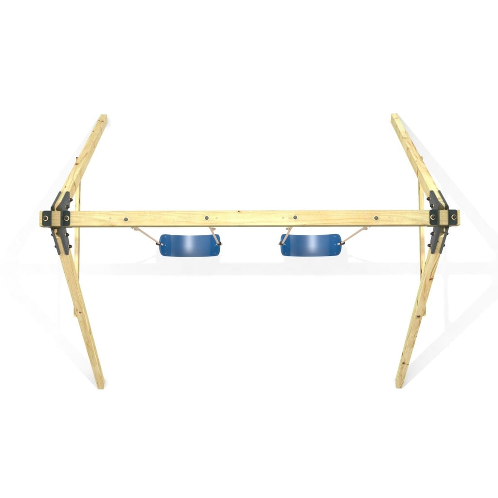 Rebo Glide Wooden Double Swing Sets with Two Swing Seats – Tulip