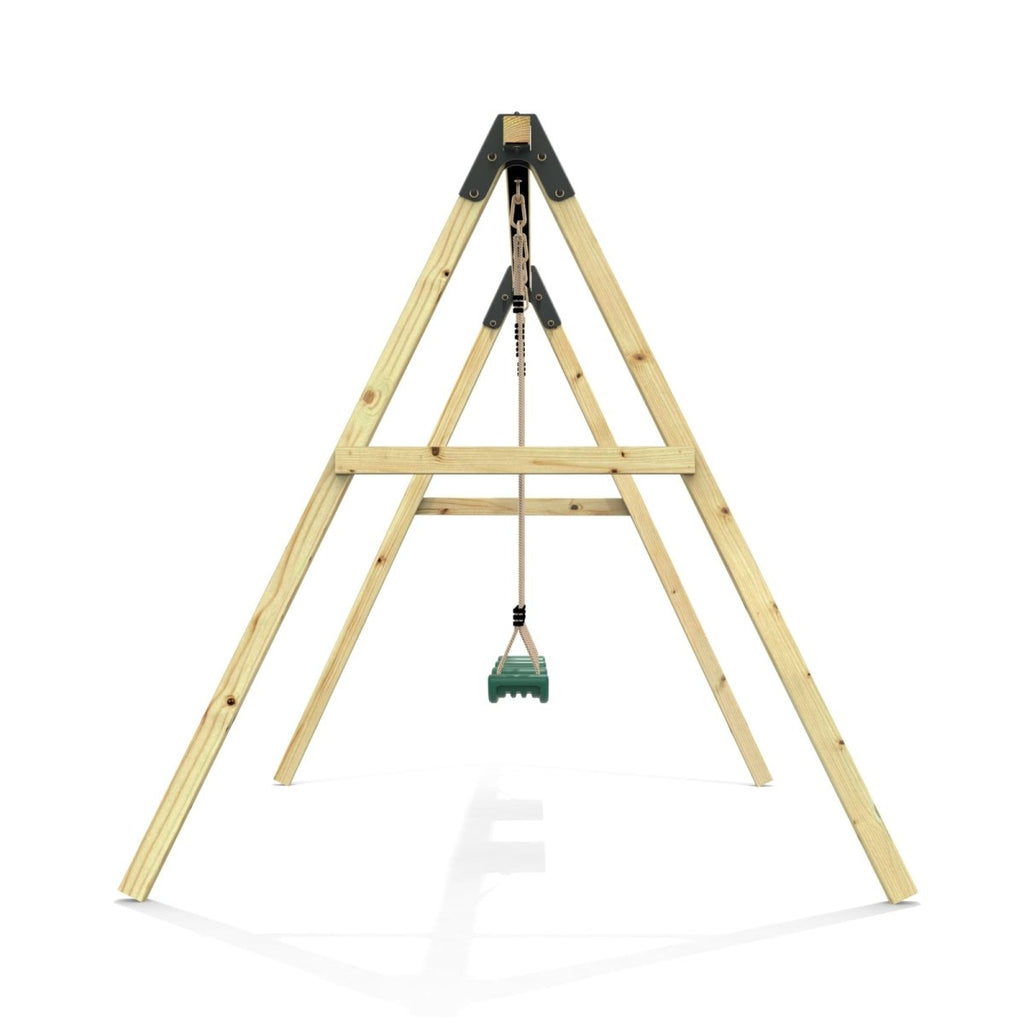 Rebo Glide Wooden Double Swing Sets with Two Swing Seats – Tulip