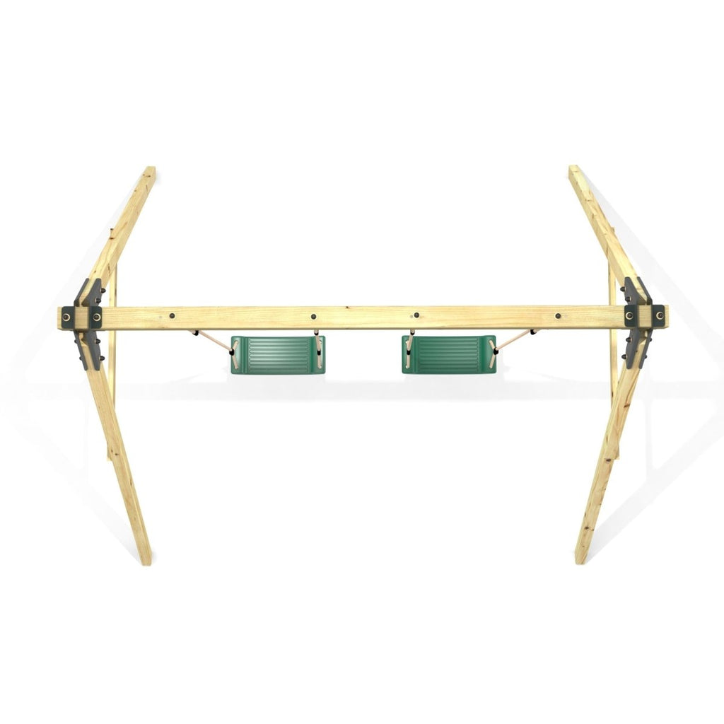 Rebo Glide Wooden Double Swing Sets with Two Swing Seats – Tulip