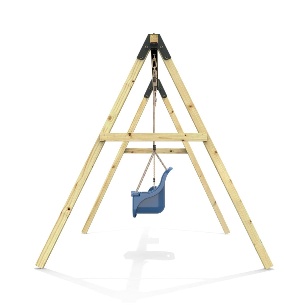 Rebo Glide Wooden Double Swing Sets with Two Swing Seats – Tulip