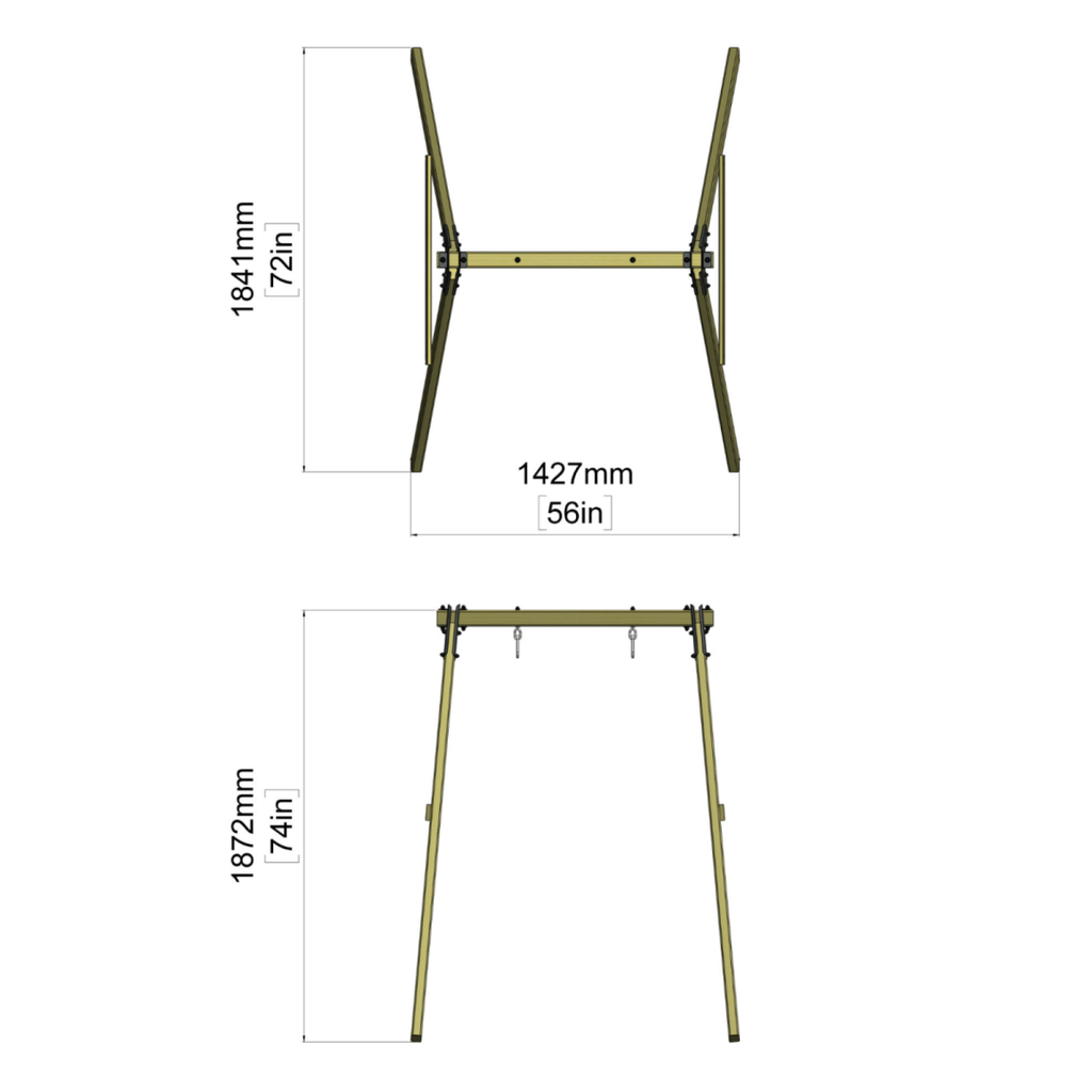 Rebo Glide Wooden Single Swing Sets with Swing Seat – Dandelion