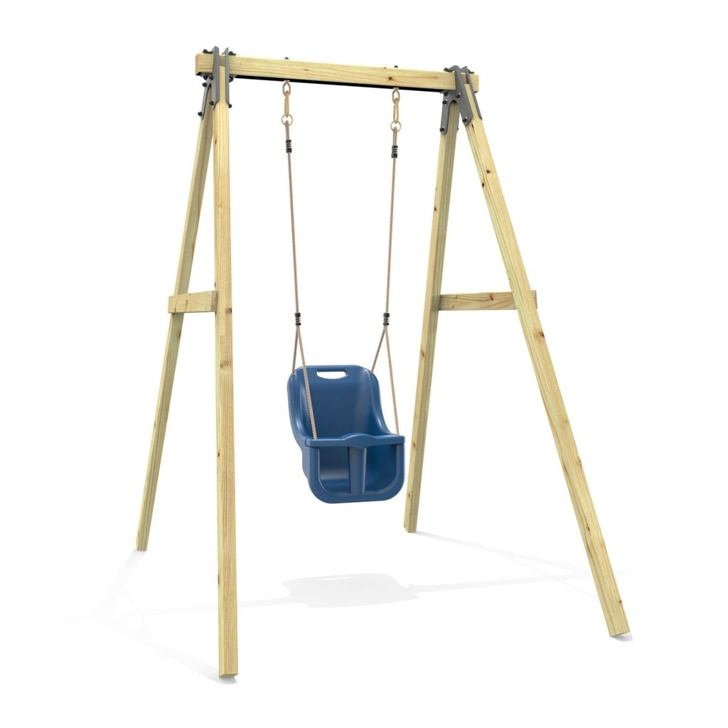 Rebo Glide Wooden Single Swing Sets with Swing Seat – Dandelion