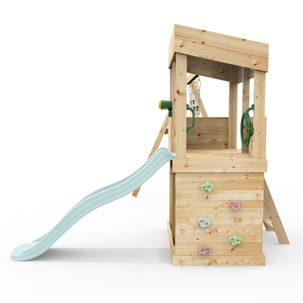 Rebo Lookout Tower with Double Swing, Wave Slide and Adventure Pack