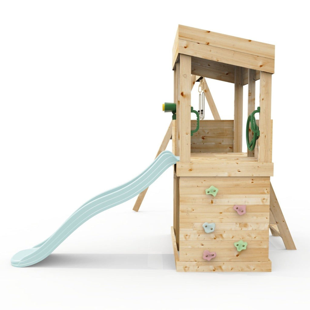 Rebo Lookout Tower with Single Swing, Wave Slide and Adventure Pack