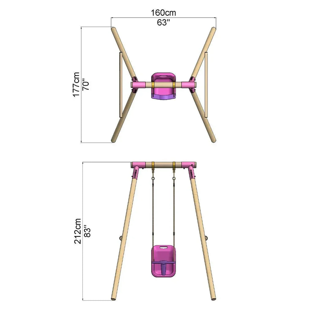 Rebo Single Swing Set - Pluto Purple