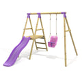Rebo Single Swing Set with Slide - Cassini Purple