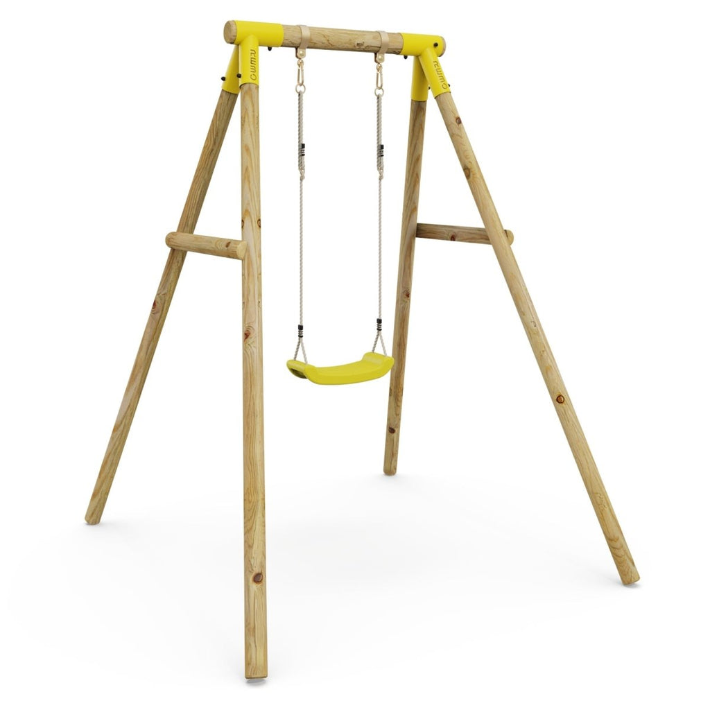 Rebo Wooden Single Garden Swing Set - Solar Yellow
