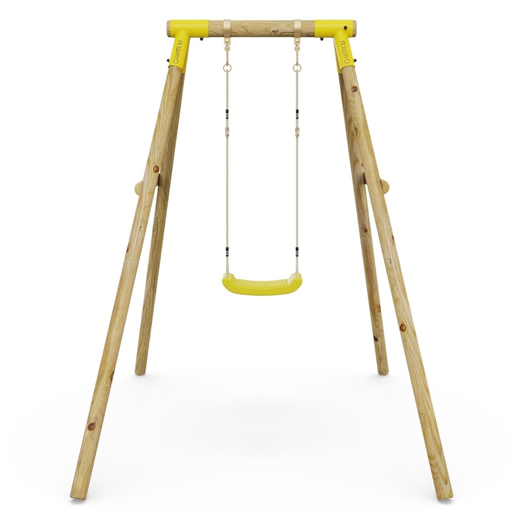 Rebo Wooden Single Garden Swing Set - Solar Yellow
