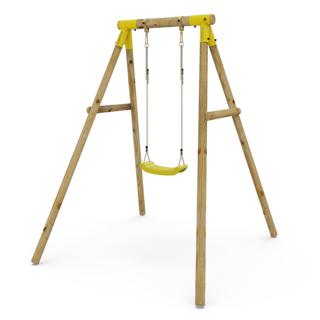 Rebo Wooden Single Garden Swing Set - Solar Yellow
