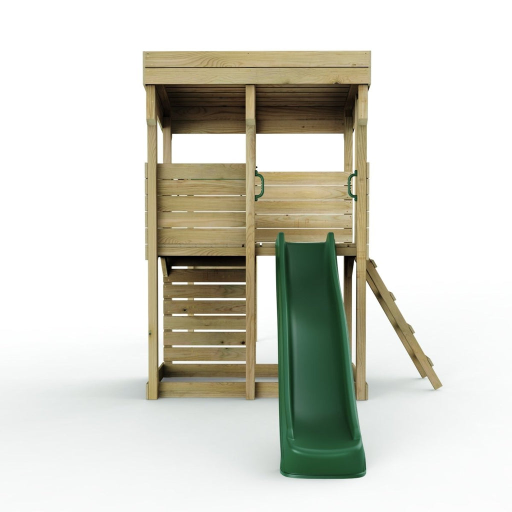 ClassicPlay Outpost XL Lookout Tower with 1.2m Deck, Monkey Bars and Slide