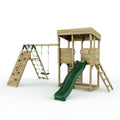 ClassicPlay Outpost XL Lookout Tower with 1.2m Deck, Single Swing, Climbing Wall and Slide