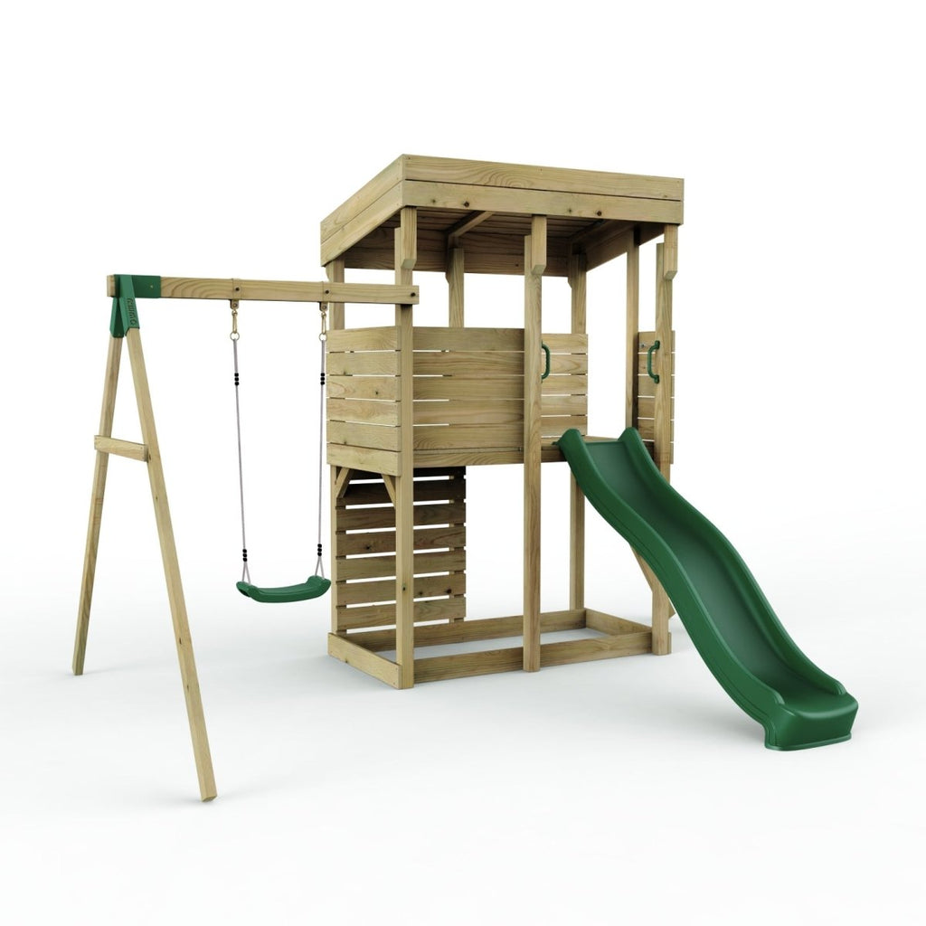 ClassicPlay Outpost XL Lookout Tower with 1.2m Deck, Single Swing and Slide