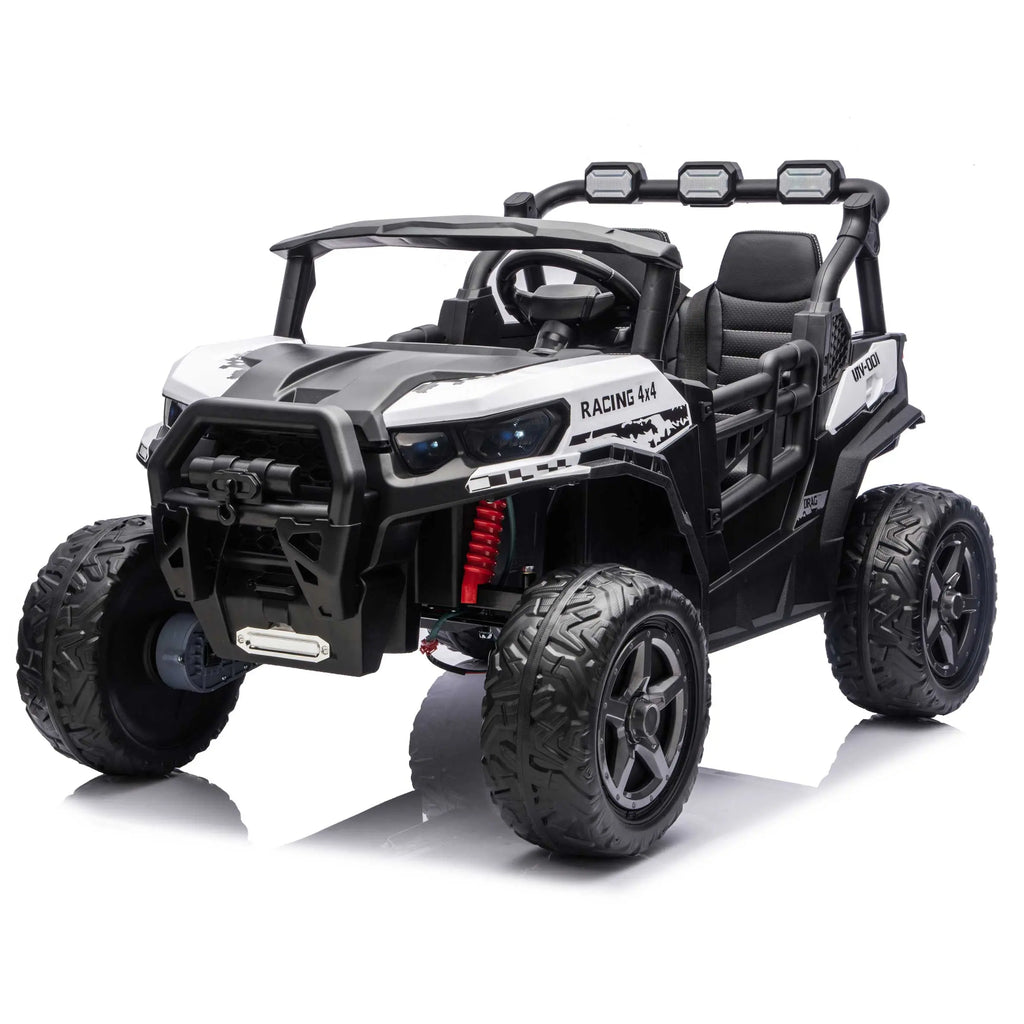 Trail Rider 24V 4WD Kids Ride-On UTV with R/C Parental Remote | White
