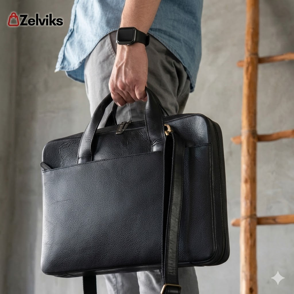 Laptop Bag – Brown Briefcase Satchel Messenger Bag | Zelviks