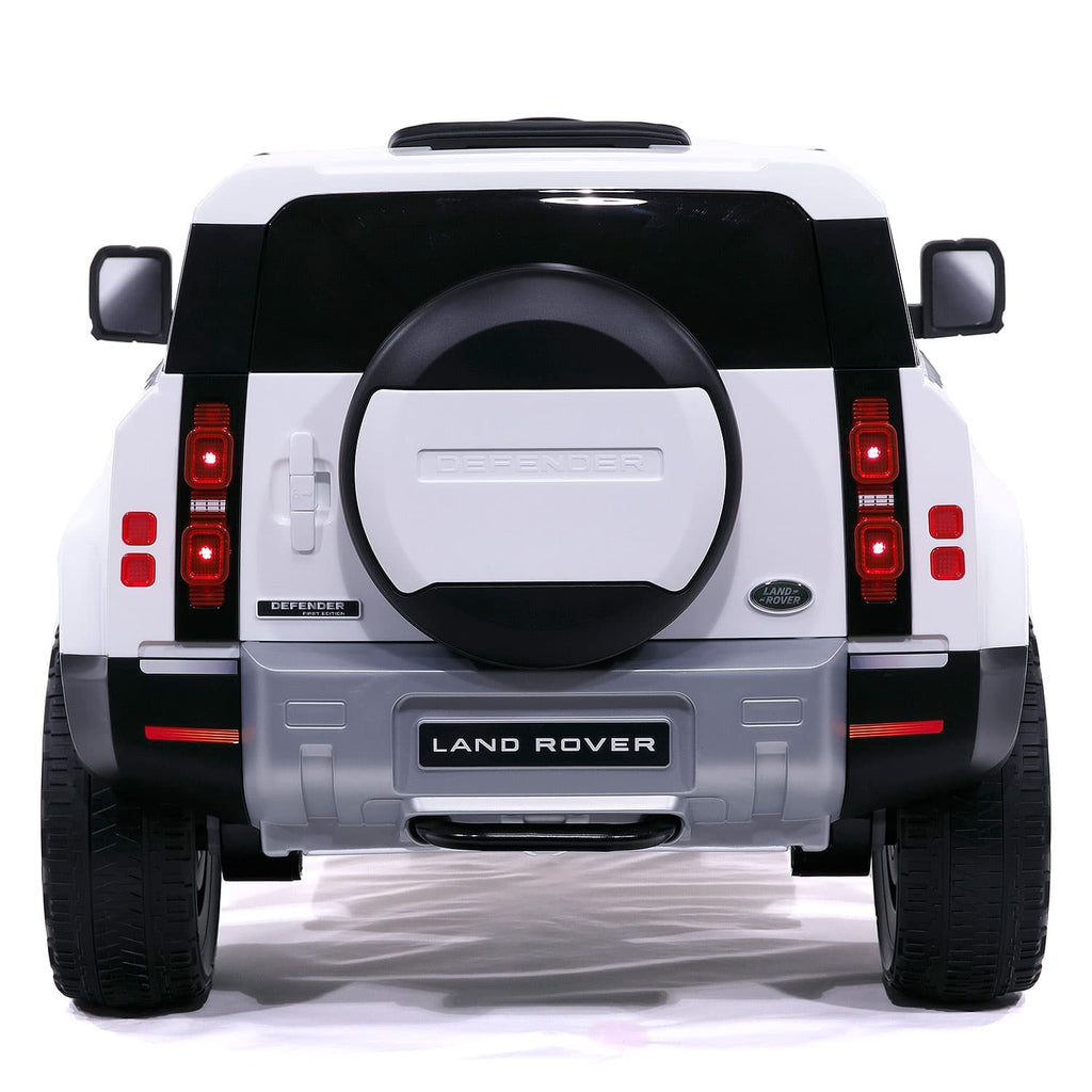 Land Rover Defender 12V Kids Ride-On Car with R/C Parental Remote | White