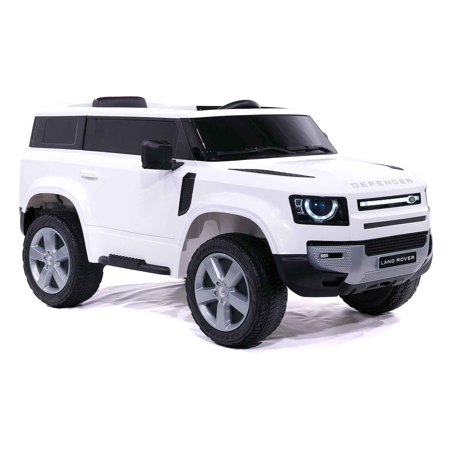 Land Rover Defender 12V Kids Ride-On Car with R/C Parental Remote | White