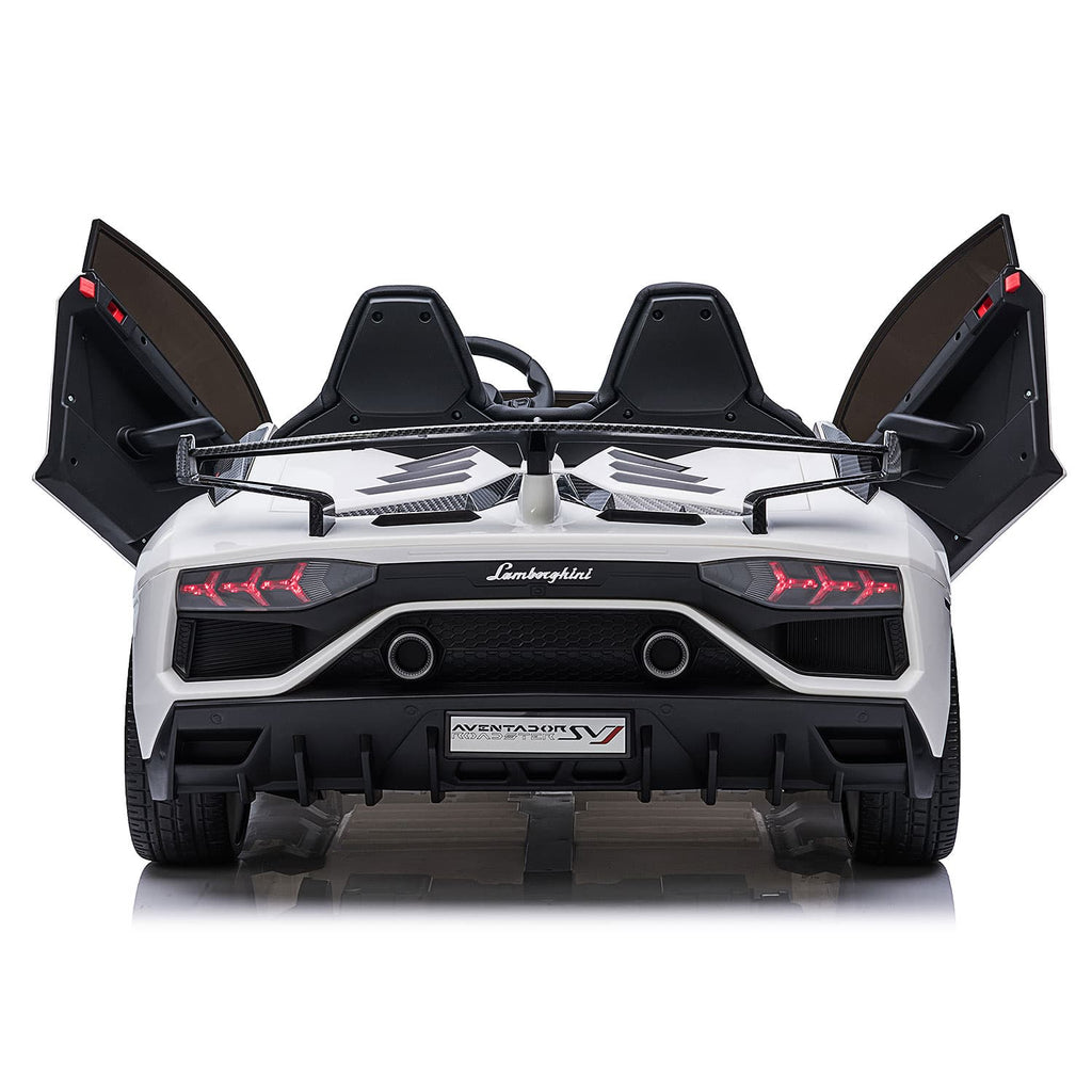 Lamborghini Aventador SVJ 24V Kids Ride-On Car with R/C Parental Remote | White