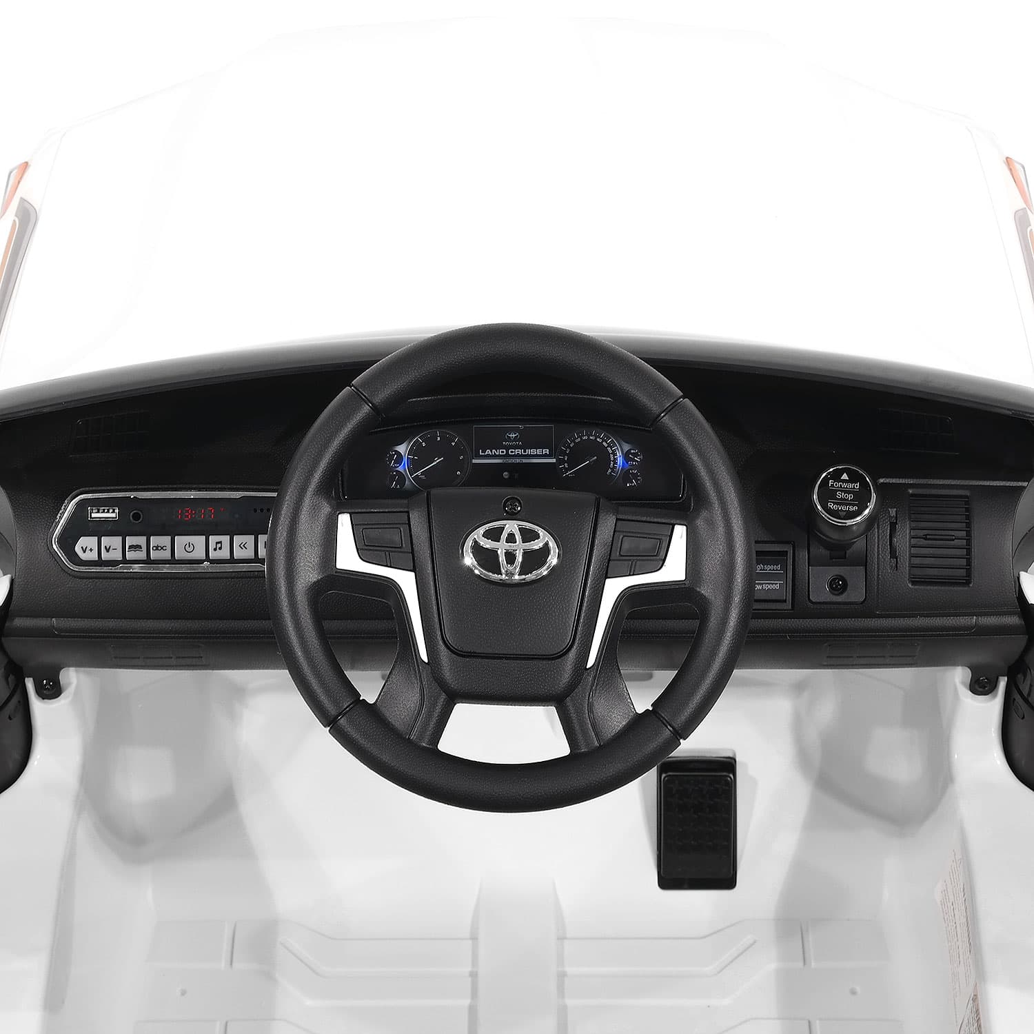 Toyota Land Cruiser 12V Kids Ride-On Car with R/C Parental Remote | White