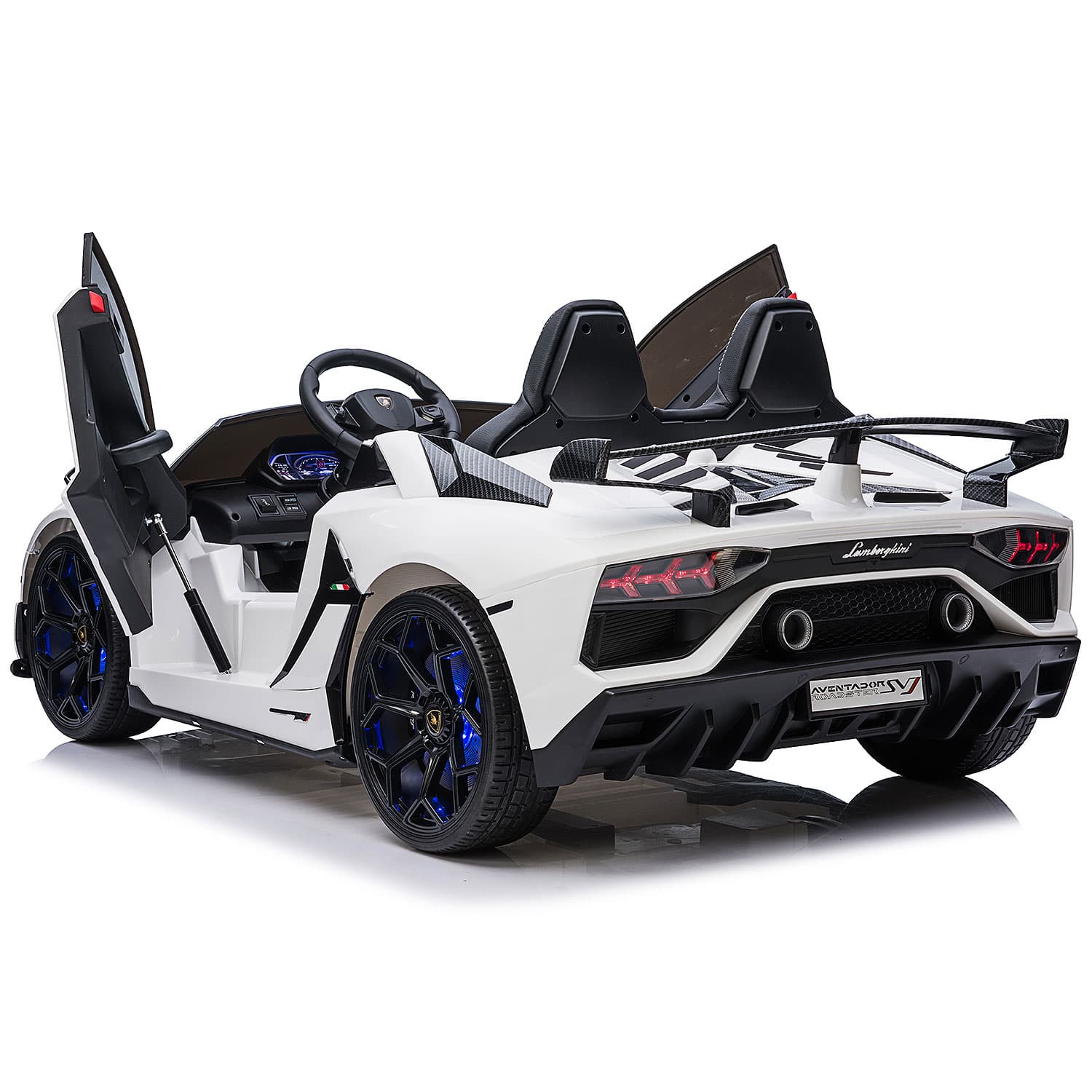 Lamborghini Aventador SVJ 24V Kids Ride-On Car with R/C Parental Remote | White