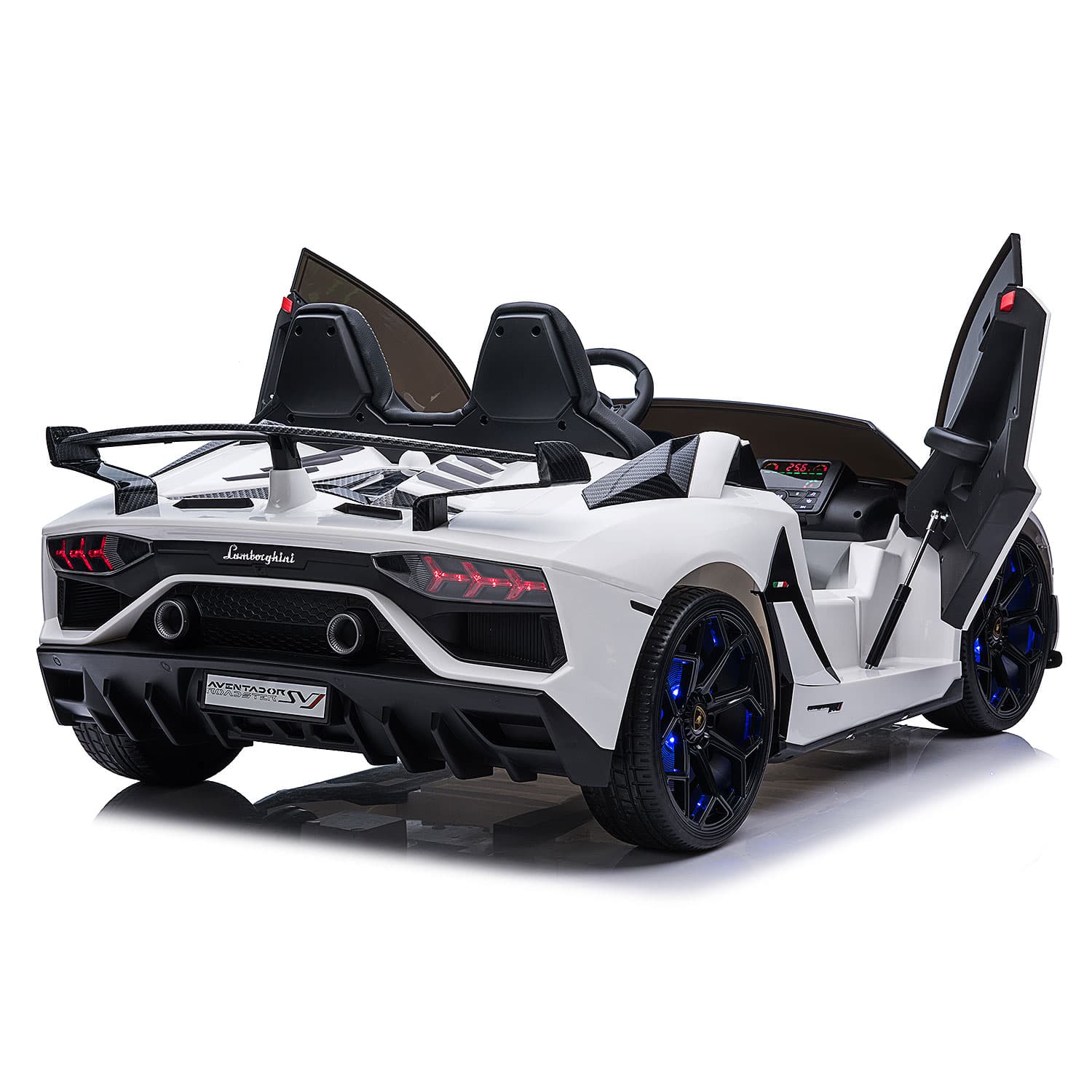 Lamborghini Aventador SVJ 24V Kids Ride-On Car with R/C Parental Remote | White